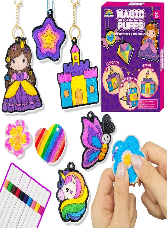 AGENTLAN Magic Puff Kit for Kids, 3D Art Kit with Unicorn & Princess, Craft Stuff for Kids, Foam Texture Paint Set, Easy DIY Crafts Gift for Girls & Boys Ages 4, 5, 6, 7, 8, 9 - Image 1